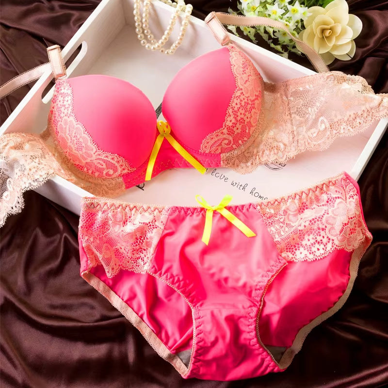 Hot Women'S Underwear Lace Embroidery Bra Sets Underwear Set Women Bras Lingerie Set with Brief Sexy Lingerie Lace Woman Clothes