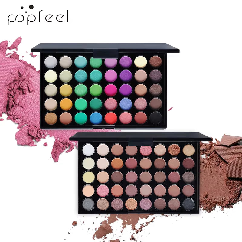 40 Colors Eyeshadow Palette Long Lasting Easy Makeup Brown Eyeshadow Palette, Pink Eyeshadow Palette