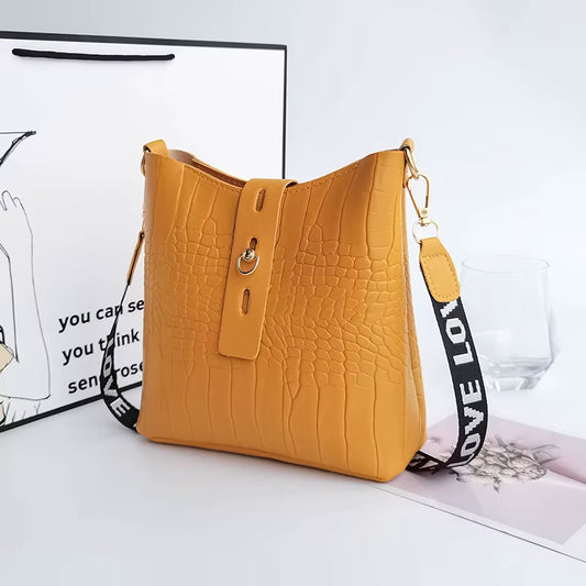 Women Crocodile Messenger Bags Pu Leather Female Crossbody Shoulder Hand Bags for Women High Quality Ladies Handbags Bucket Bag